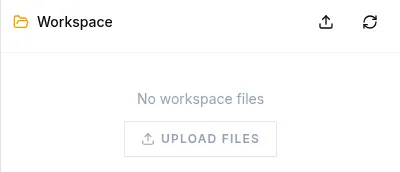 The workspace pane, where the files an agent creates or downloads show up